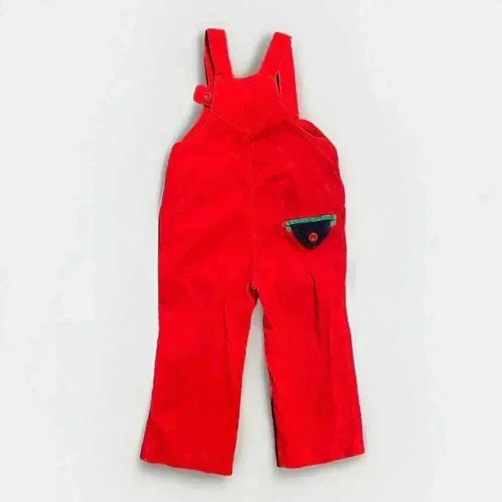 Vintage Popsicle Corduroy Overalls 24 months Red‎ - Picture 2 of 4